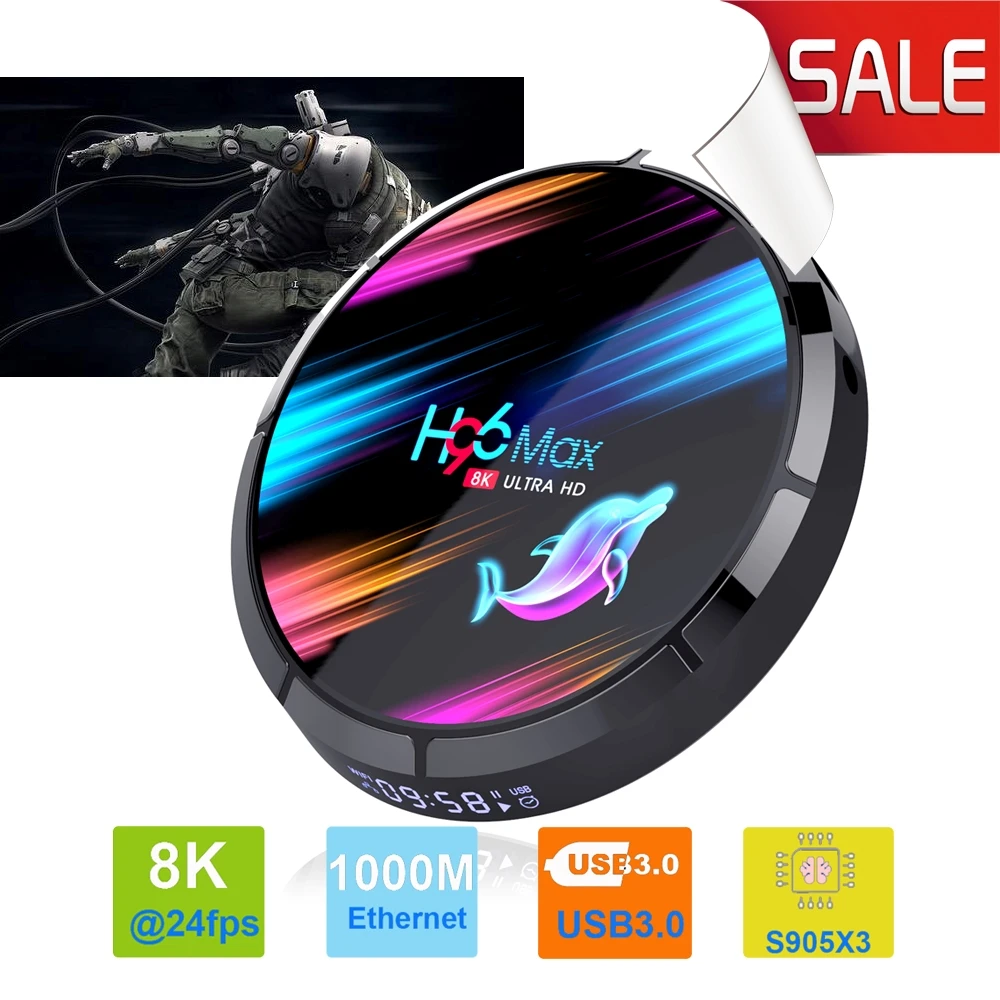 Google Play tv box android 9 0 H96 MAX X3 Amlogic S905 4G 64GB Android 2 4/5 0G WiFi Bluetooth 4 K/8 K 3D | Электроника