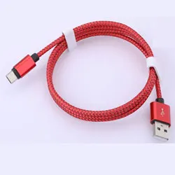 Usb-кабель 2.4A быстрое зарядное устройство 1 м с одной головкой плетеные usb-кабели для iphone Xs Max Iphone6 6s Puls Ipad Mini 1 2 3 4 оборудования - Цвет: Red