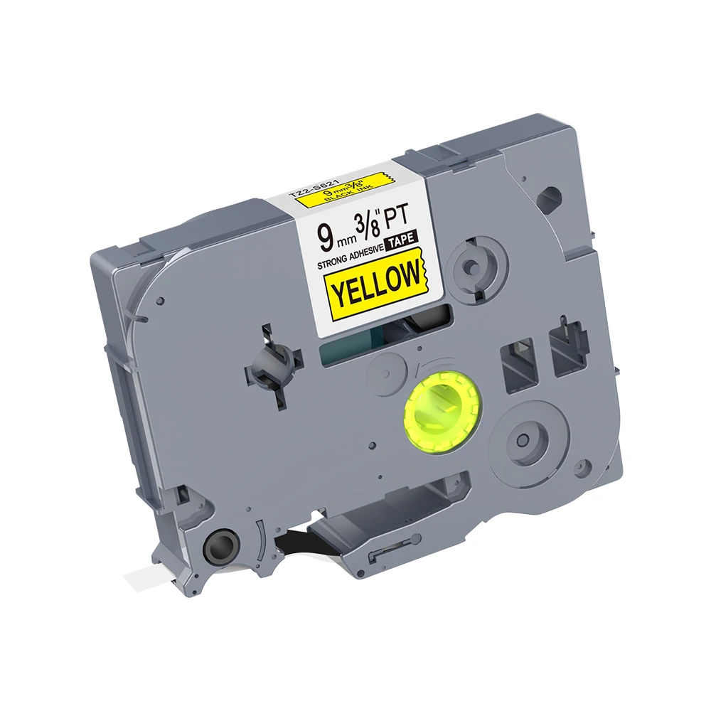 1PCS Kingroad Black on Yellow TZe S621 TZ S621 9mm strong adhesive