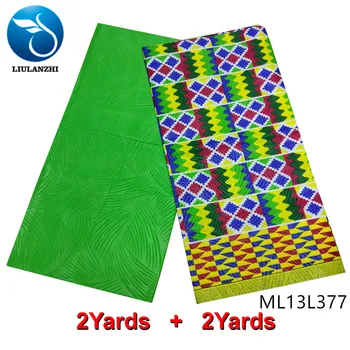 

LIULANZHI African wax fabrics Latest Mixed color collocation wax polyester fabric 2+2yards ankara real wax ML13L375-ML13L390