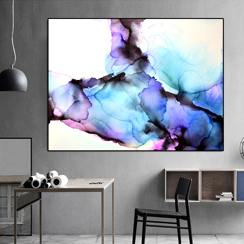 

RELIABLI Canvas Paintings Abstract Watercolor Print Wall Pictures for Living Room Cuadros Home Decorative Posters and Prints