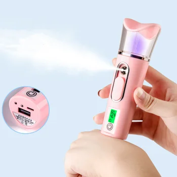 

DC 5V 2in1 Portable Mini Facial Steamer Skin Test Nano Mister 38ML Spray Humidifier Face Mist Sprayer USB Skin Care Nebulizer
