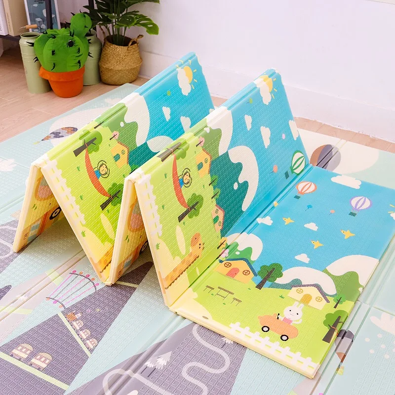 

Foam Mat Thick Educational Children's Carpet XPE Foldable Crawling Pad Developing Kids Rug Road Game Playmat Soft Floor