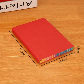 

FangNymph A5 PU Leather Cover Notebook School Office Stationery Colorful Edge Note Book Daily Memos Travel Journal Agenda