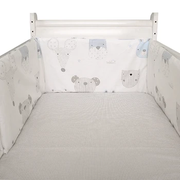

Soft Washable Detachable Cotton Blend U-shaped Anti-collision Breathable Protector Baby Safe Home Crib Bumper Pads Nursery Bed