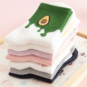 

Autumn Women Socks Cartoon Fruit Strawberry Banana Avocado Women Korean Version Of Socks Fashion Street Socks For Women