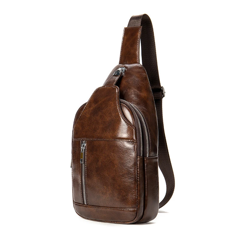 

Men's Handbag Casual Messenger Bag Cow Leather Men's Chest Bags Messenger Bag's Leather Chest Bag For Men New Chest Bags
