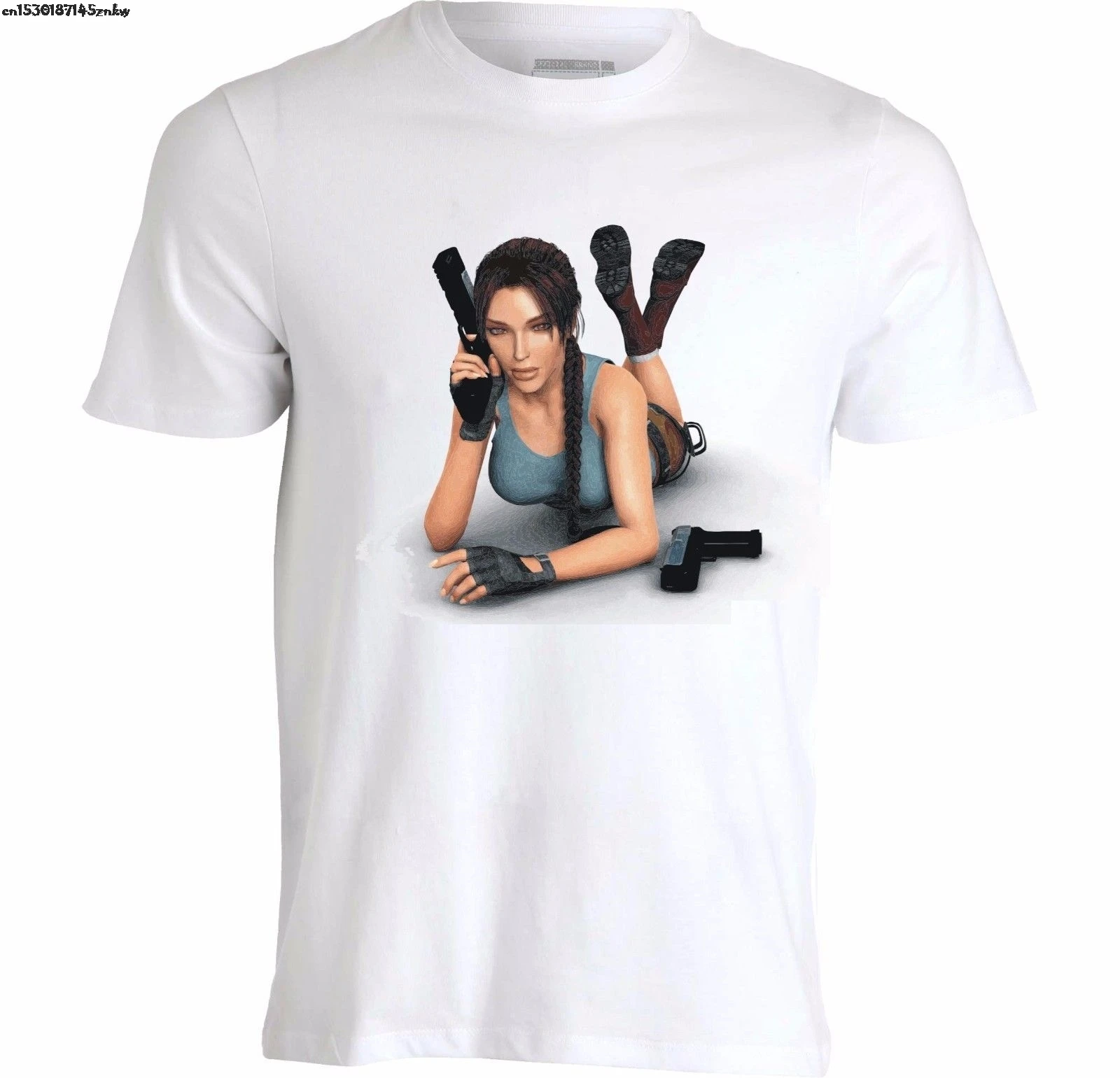 Футболка Tomb Raider Lara Croft футболки модные мужские с коротким рукавом o-образным
