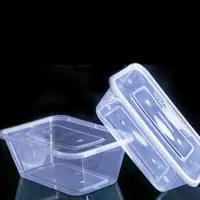 50pcs Transparent Plastic Disposable Food Packing Box 2