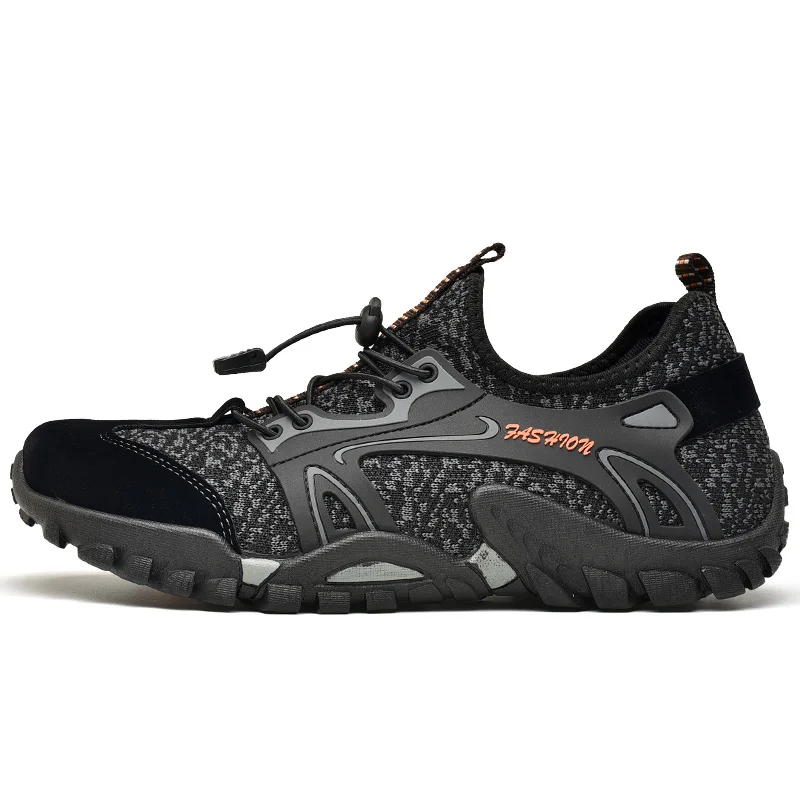 Black Shoes VESONAL/брендовая мужская обувь с дышащей сеткой для взрослых; сезон осень; походная обувь в винтажном стиле; удобная износостойкая обувь - Цвет: Black Shoes
