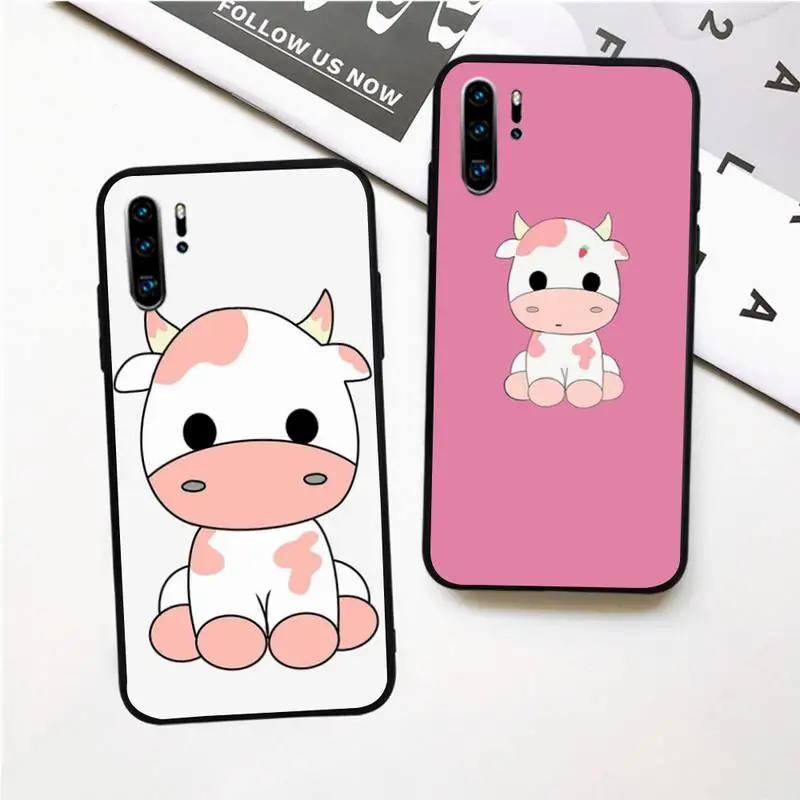 Милый чехол с клубничной коровой для huawei p20 p30 p40 pro mate 10 20 30 lite p smart y7 2019 plus nova 3I Чехлы