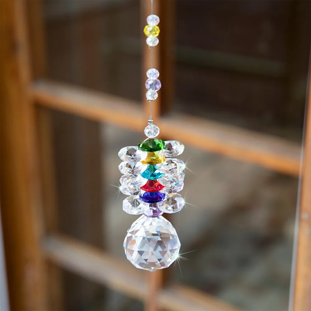 H& D чакра Suncatcher подвесная люстра хрустальный шар призмы фэншуй Радужная Подвеска Коллекция производитель домашний Декор автомобиля Шарм