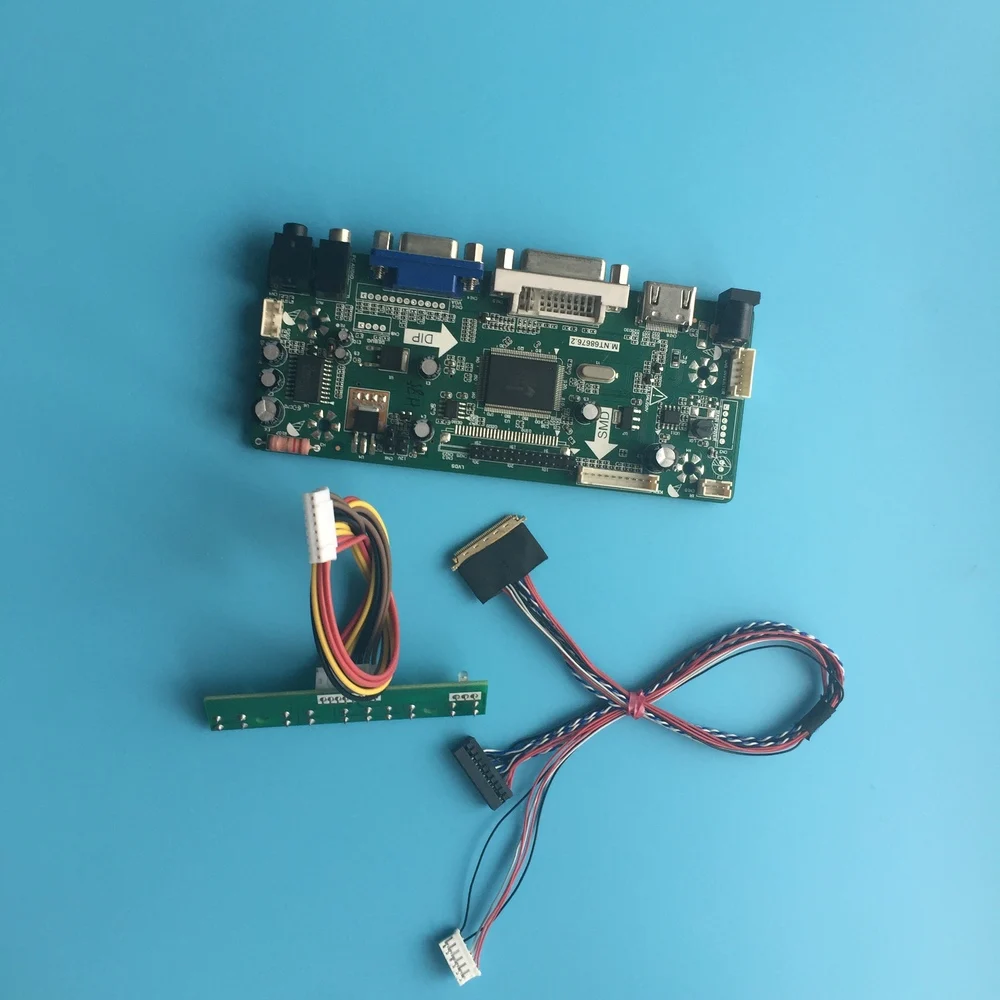 Комплект для M101NWT2 R2 40pin LVDS Аудио карты DIY светодиодный ЖК-дисплей DVI панель 10," плата контроллера HDMI VGA монитор экрана 1024X600