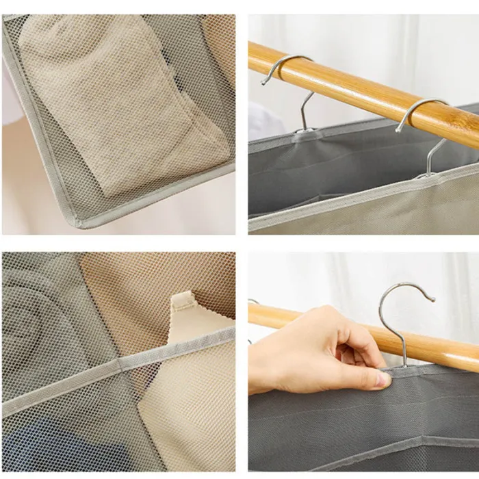Double Sided Wall Door Closet Hanging Storage Bag Organizer Pouch Oxford Cloth Hanging Bag QP2