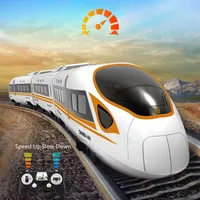High Simulation Remote Control RC Robot Train Voice Announce  117CM Large One Key Open/Closed Speed Switch Train Kid Boy Gifts 2
