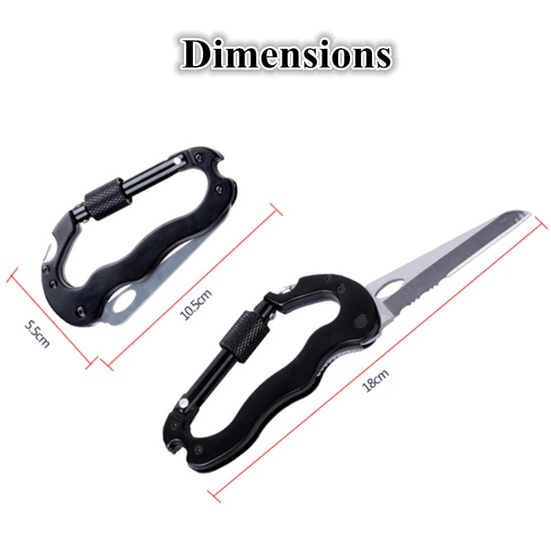 Tool Climbing Carabiner Security Hook Gear Buckle Outdoor Sports Safety defensa personal Parts Self Defense Multi-function