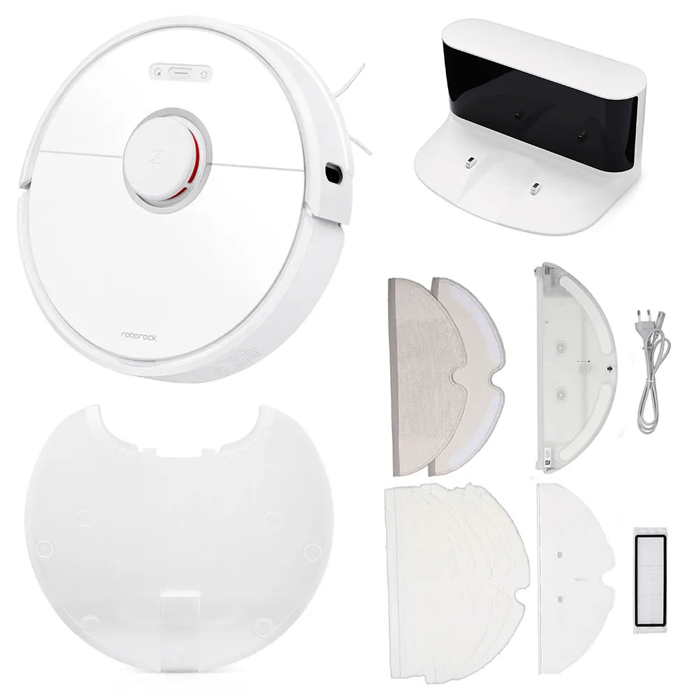 Белый робот пылесос Roborock S6 домашний автоматический для подметания и