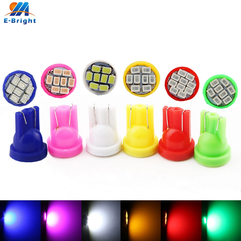 50 шт. AC/DC 6 В 1206 8 SMD t 10 светодиодный ная лампа вольт для пинбола W5W 2825 192 168 194 белый