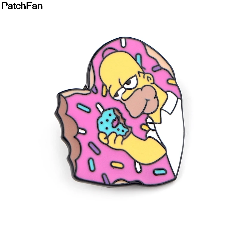 Patchfan десерт пончик в форме сердца эмалевые броши, булавки цинковый металл insignia para рюкзак «сделай сам» одежда для сумки, бейджи для мужчин A2439