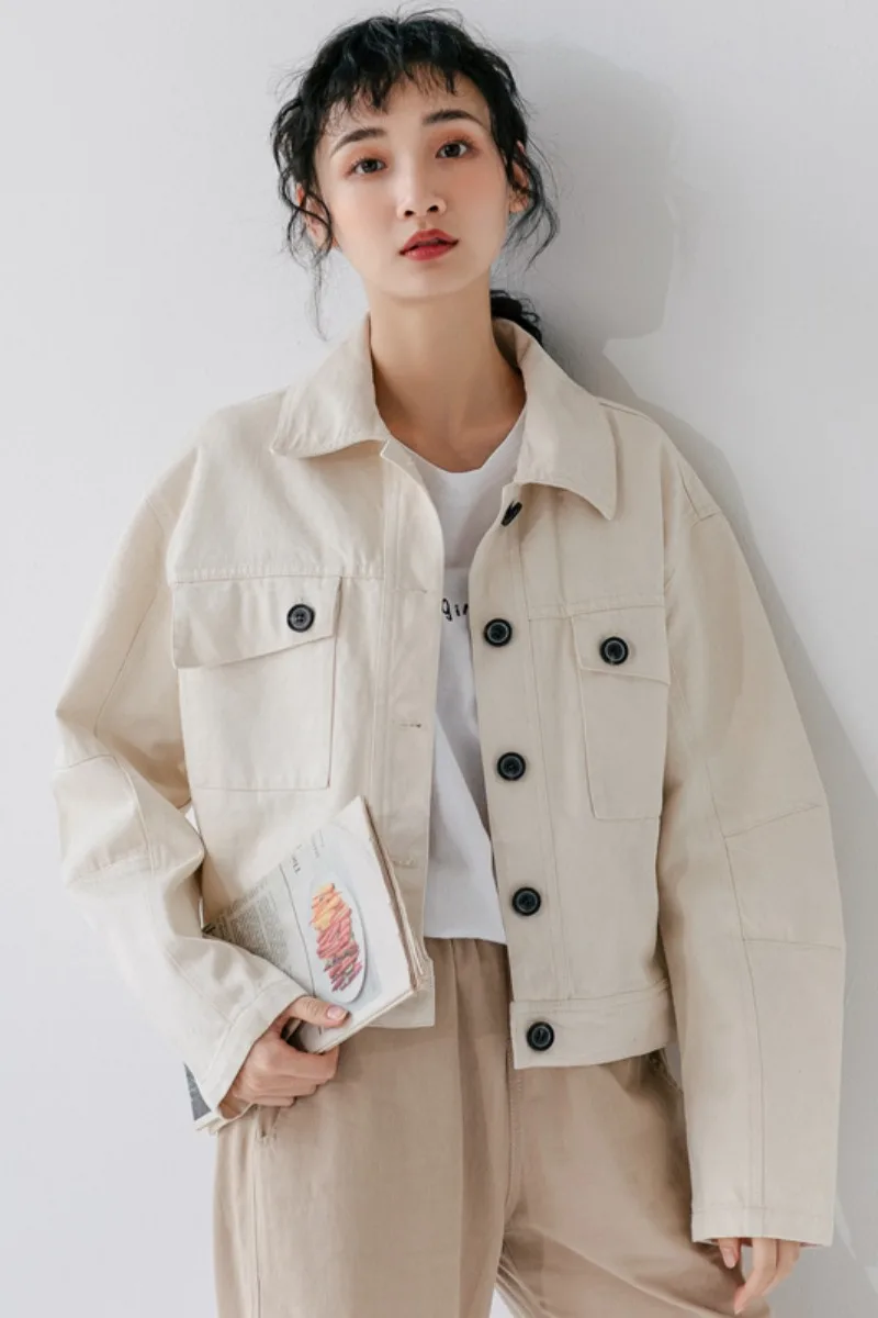 Джинсовые куртки, женские пальто, весна, Jaqueta Feminina, свободные, Chaqueta Mujer Casaco, Женская Повседневная абрикосовая короткая джинсовая куртка