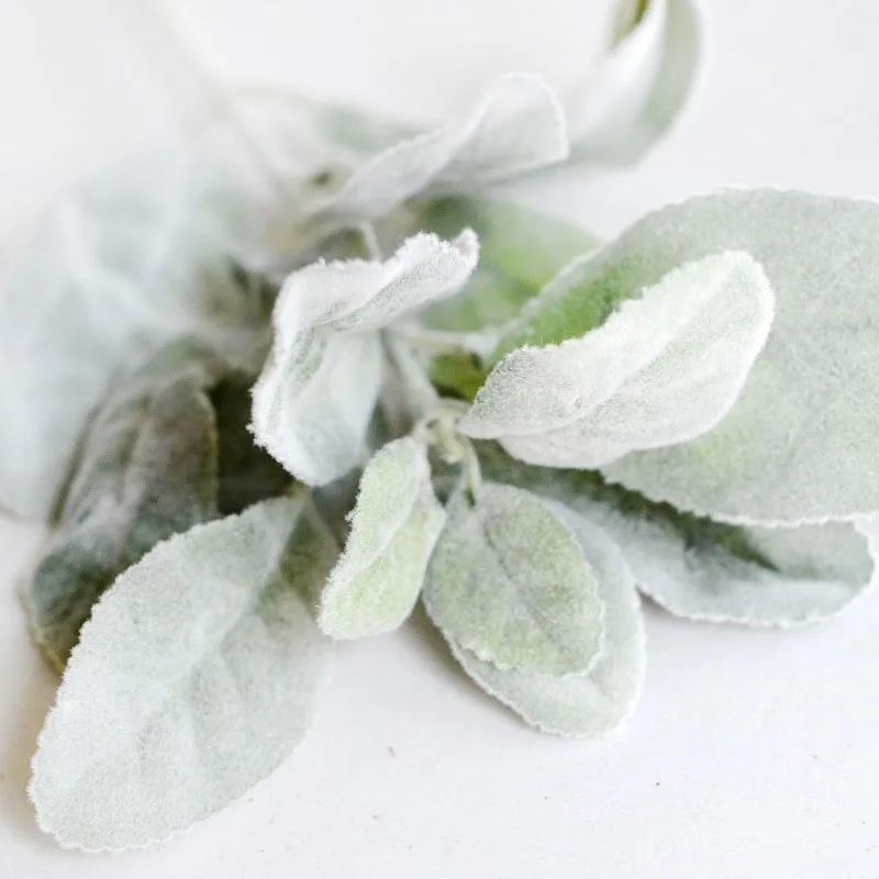 

Artificial Plant Flocking Rabbit Ear Leaves Home Wedding Decor Silk Fake Flower Plant Never Fade Vivid And Realistic