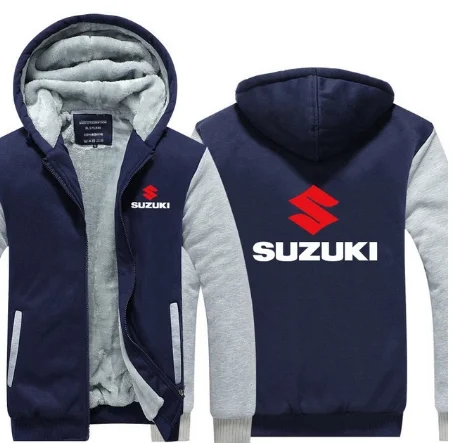 Зимний флисовый теплый мужской свитер для Suzuki, зимний утепленный джемпер, пальто с длинным рукавом, толстовки d - Цвет: 2