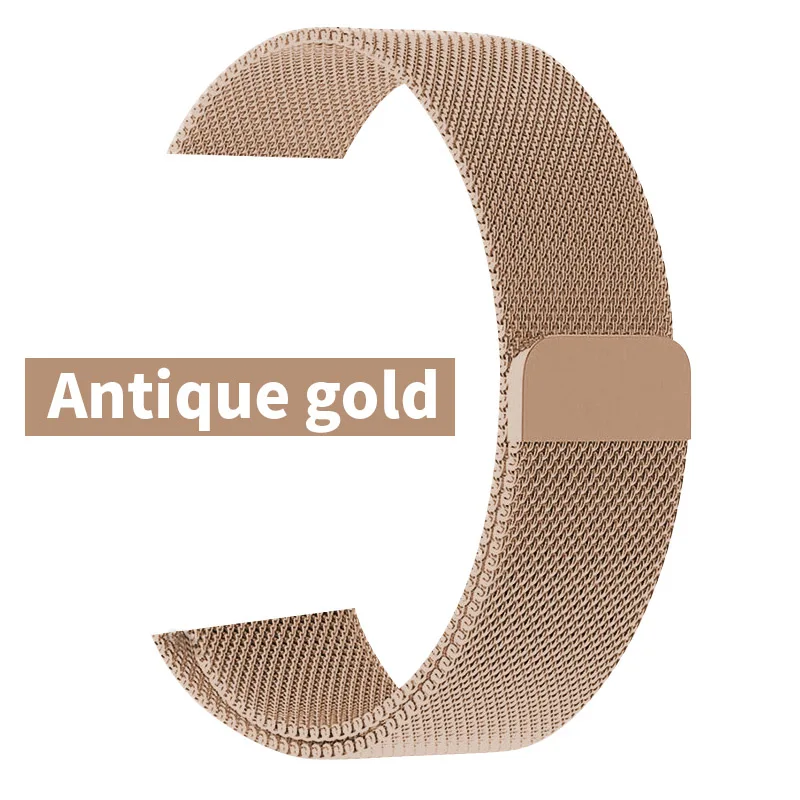Antique gold Для Apple Watch Series 5 4 Milanese Loop Band 40 мм 44 мм фиолетовый ремешок браслет цвета фуксия 38 мм 42 мм I Watch Series 3 Аксессуары - Цвет ремешка: Antique gold