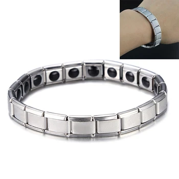 

Couple Germanium Titanium Steel Elastic Bracelet Stretch Bracelet Bangle For Men Women Health Energy Ge Power Jewelry (Color: Si