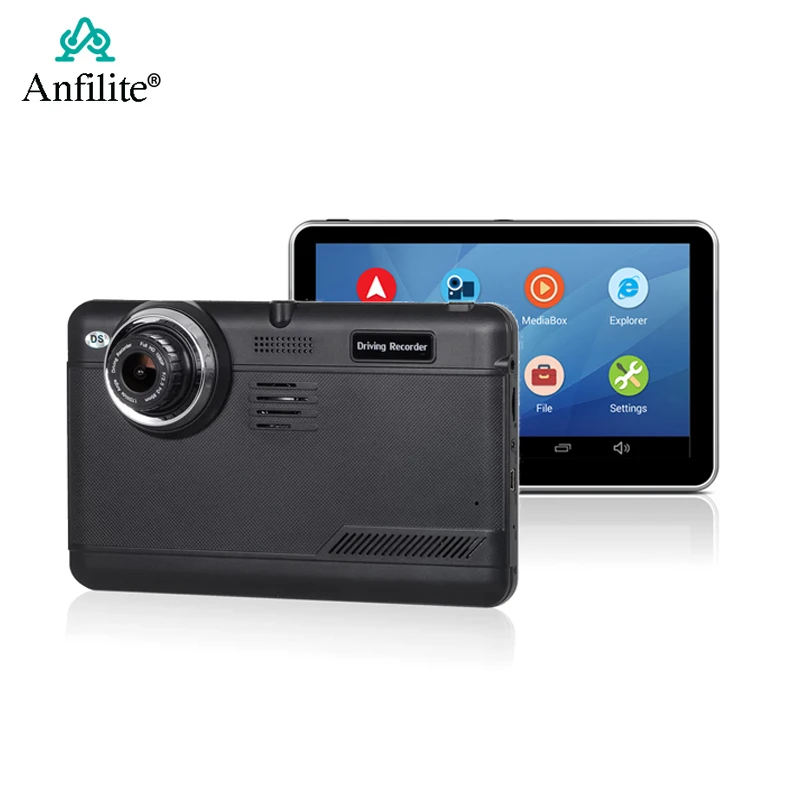 Anfilit 7 дюймов Android GPS навигация WIFI Автомобильный видеорегистратор FHD 1080P двойной