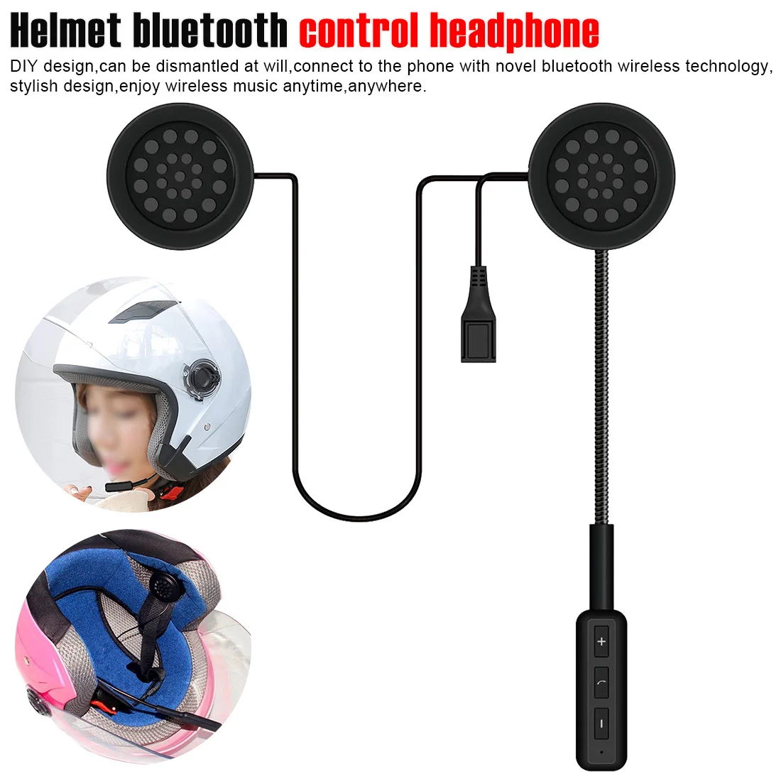 Гарнитура шлем bluetooth гарнитура Мотоцикл наушники hands-free вызов скутер Управление гарнитура