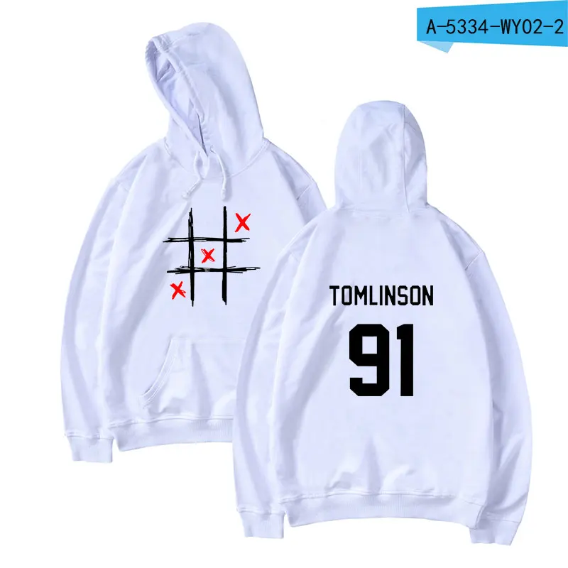 Kpop Harajuku Tomlinson One Direction, толстовки, толстовка, Весенняя женская, для мальчиков и девочек, модные толстовки, толстовка, повседневная одежда - Цвет: White