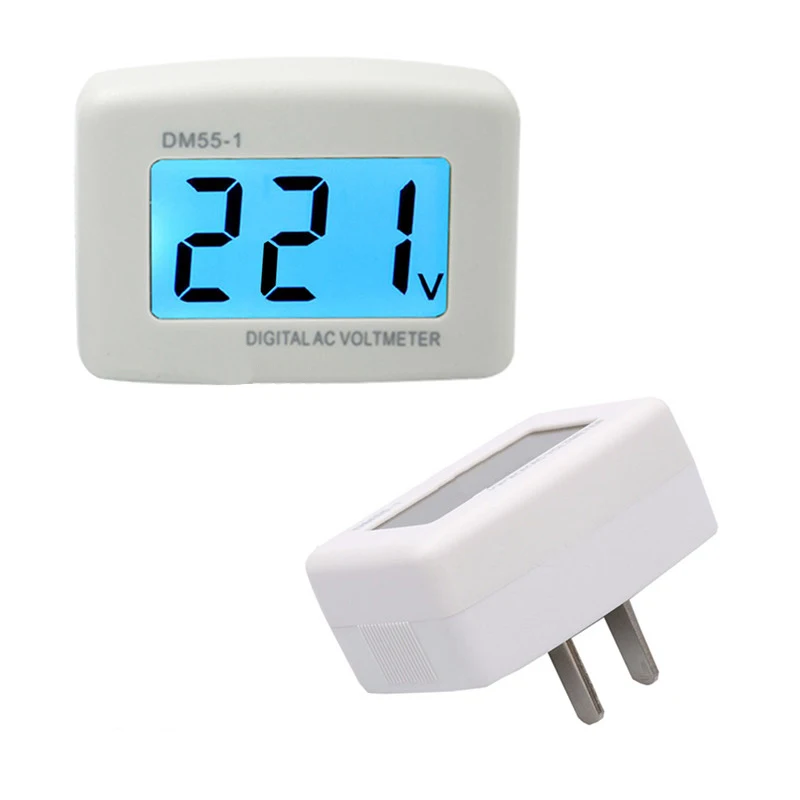 New Dm551 Ac 80300v 199v Voltage Meter Plug Volt Meter Lcd Digital