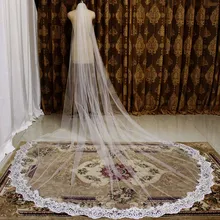 Новое поступление частичная кружевная кромка свадебная вуаль 3 метры свадебная вуаль с гребнем Соборная вуаль для невесты Свадебные аксессуары