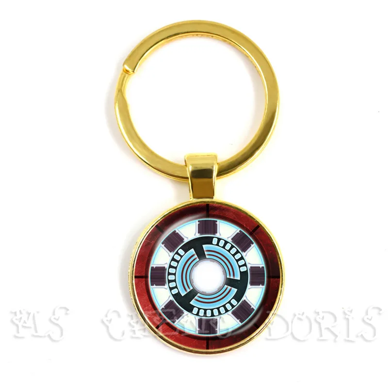 Стеклянный подвесной брелок Marvel Железный человек Tony Stark дуговой реактор брелки Мстители 4 эндгейм квантовое царство фильм сувенир - Цвет: 20