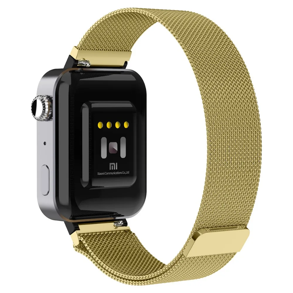 Магнитный ремешок из нержавеющей стали mi lanese с петлей для xiaomi mi Watch, умные часы, наручные Широкие ремешки для xiaomi mi watch mi ui