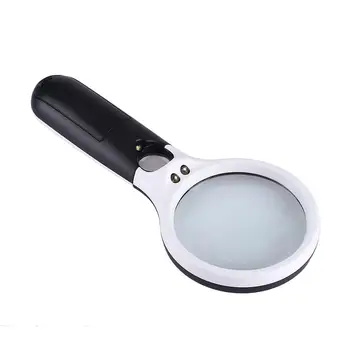 

3 LED Light 45X Magnifier Home Office Reading Jewelry Newspaper Watch Map Loupe