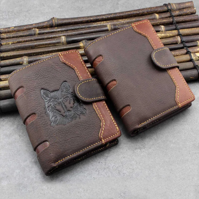 Кошельки из натуральной кожи,, Ретро стиль, Короткий Мужской кошелек, роскошный Повседневный Кошелек, мужской кошелек с отделением для монет, billetera hombre porte feuille