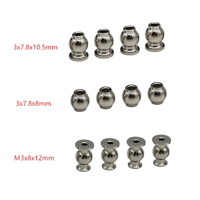 Hr Acciaio Inox Cromato Perno Di 3X8X12Mm 3X7.8X10.5Mm 3X7.8X8Mm Per Arrma Karton Senton Outcast Talion Senza Limiti Mojave