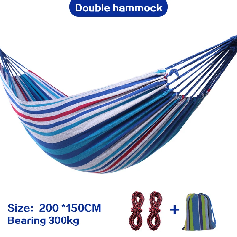 Double Wide Thick Canvas Hammock Portable Hammock Outdoor outdoor camping Garden Swing Hanging Chair Hangmat Outdoor Furniture luxury