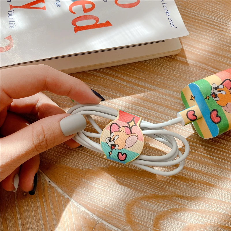Милый мультяшный pu кожаный Портативный USB кабель Шнур Кожаный чехол для наушников Корейская гарнитура Органайзер проводов для наушников