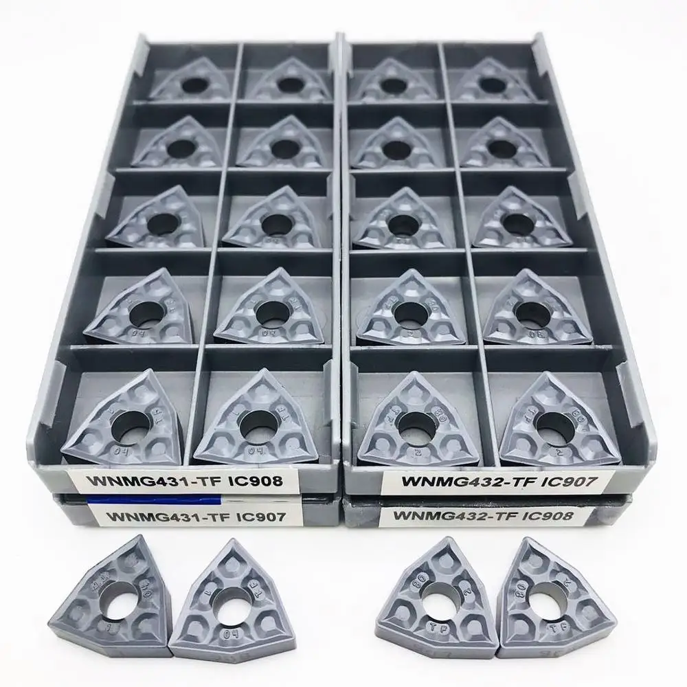 

Carbide insert WNMG080408 TF IC907 IC908 WNMG080404 TF IC907 IC908 External turning tool turning insert WNMG 080408 CNCTokarnyy