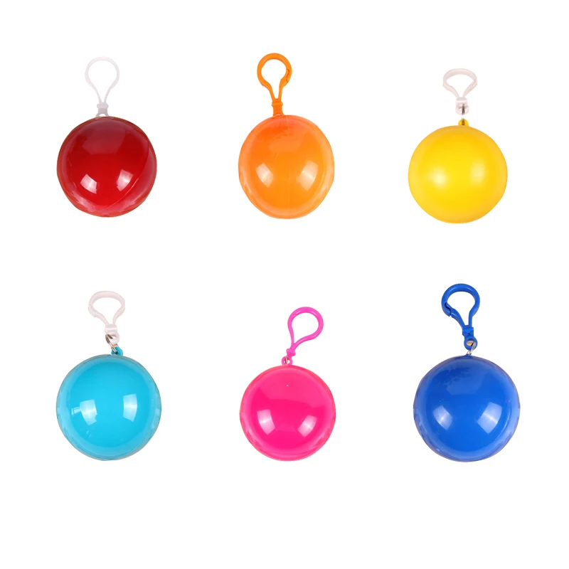 

6pc Outdoor Portable Raincoat Ball Tourism Emergency Disposable Raincoat Camping Fishing 0.015mm Travel Emergency Rain Coat Ball
