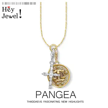 

Charm Necklace Golden Cross Libra,2020 Spring Brand New Fashion Jewelry Europe 925 Sterling Silver Bijoux Gift For Women Men