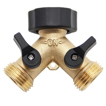 

1Pc Tap Splitter Garden Water Hose Pipe Connectors Fittings 3/4" Brass Faucet Y-Type Watering Connector Distributor