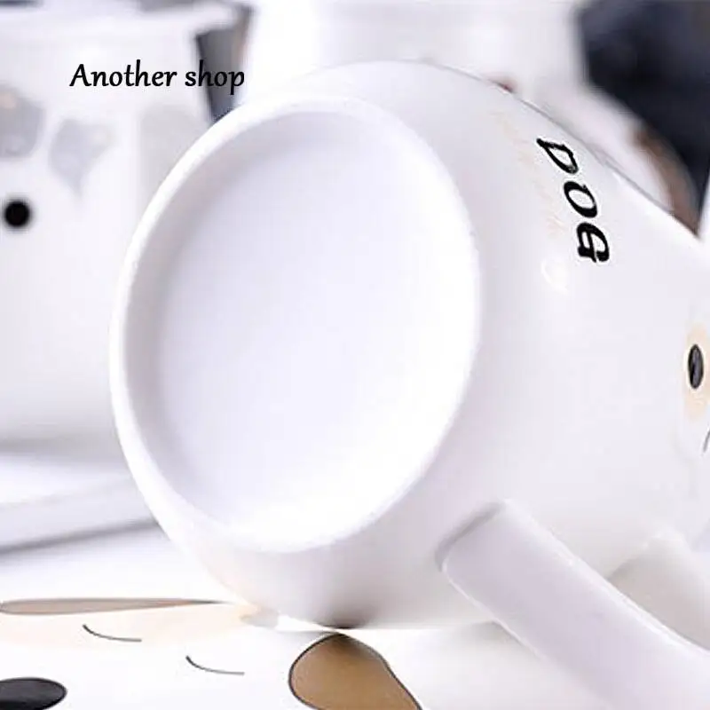 Animal Puppy Ceramic Cup Mug Breakfast Milk Cup Trend Cup Gift Gift Practical Cup Cover Lid