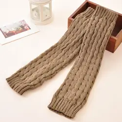 1 Pair Leg Warmers Solid Color Comfortable Wearing Breathable Women Girls Cable-Knit Leg Warmers for Daily Wear Party Sports