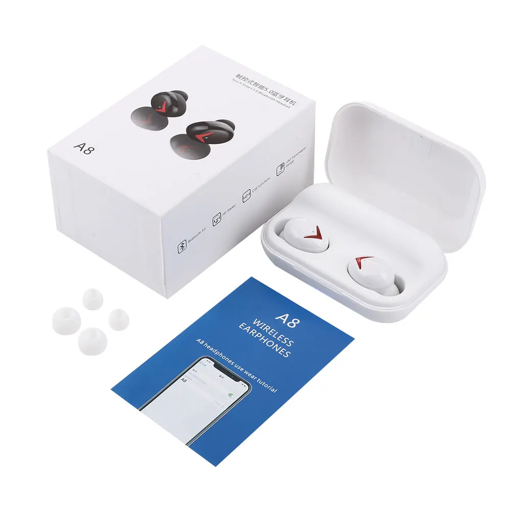 Pop TWS Bluetooth наушники голосовые сообщения звонки, чтобы ответить на повторный набор с зарядным устройством сенсорный контроль в ухо одиночный наушник в подарок