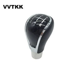 VVTKK рукоятка для рычага переключения передач 5 скоростей черная кожаная ручка голова автомобиля аксессуары для укладки для hyundai Elantra IX35