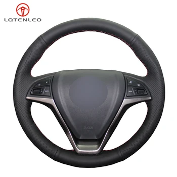 

LQTENLEO Black Artificial Leather Car Steering Wheel Cover For Changan CS15 EV 2016 2017 2018 CS55 2017 2018 CS75 2013-2017