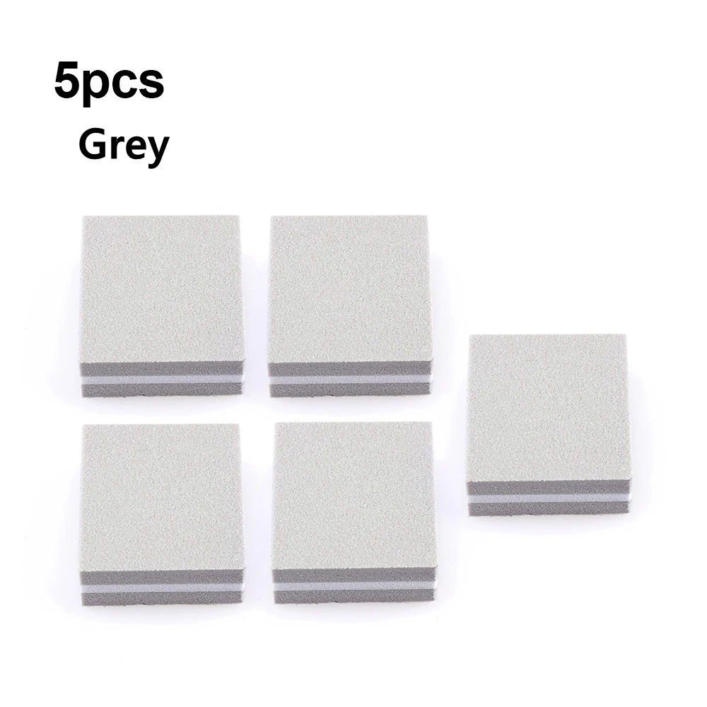 Grey 5Pcs 1/5 шт. мини бытовое оборудование для маникюра, машинка для полировки двухсторонний красочный пористый полировщик ногтей Шлифовальные Файлы Маникюрный Инструмент для обрезки комплект для маникюрных салонов инструменты - Цвет: Grey 5Pcs